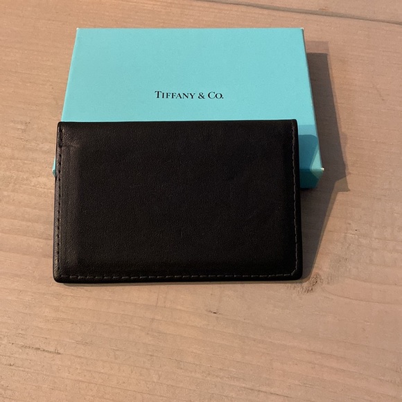 Tiffany & Co. Black Leather Card Holder - Picture 2 of 6